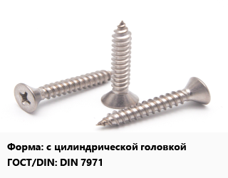 Саморез с цилиндрической головкой ГОСТ: DIN 7971, упаковка 220 шт цена от 369 Тг / кг, где купить, условия доставки в Петропавловске и Северо-казахстанской области